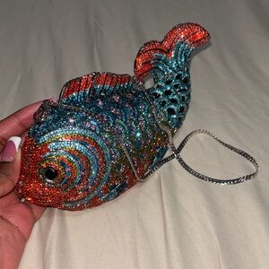 Colorful Fish-Shaped Crystal Clutch